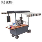 عربة قهوة خارجية لبيع القهوة 48 فولت مع طاولة عمل من الفولاذ المقاوم للصدأ