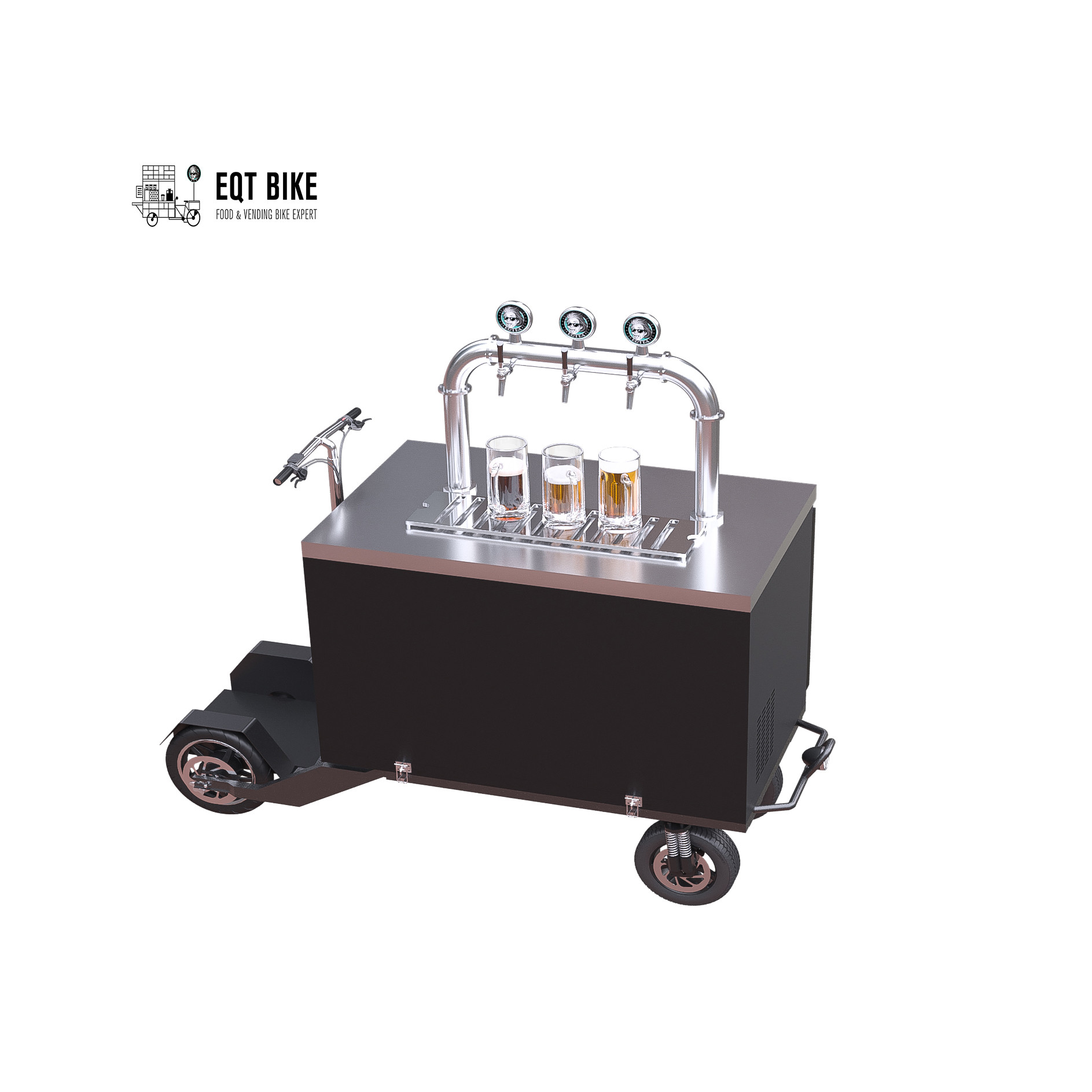 بعيد 1350mm Wheelbase Street Skate Beer Bike Cart 43NM