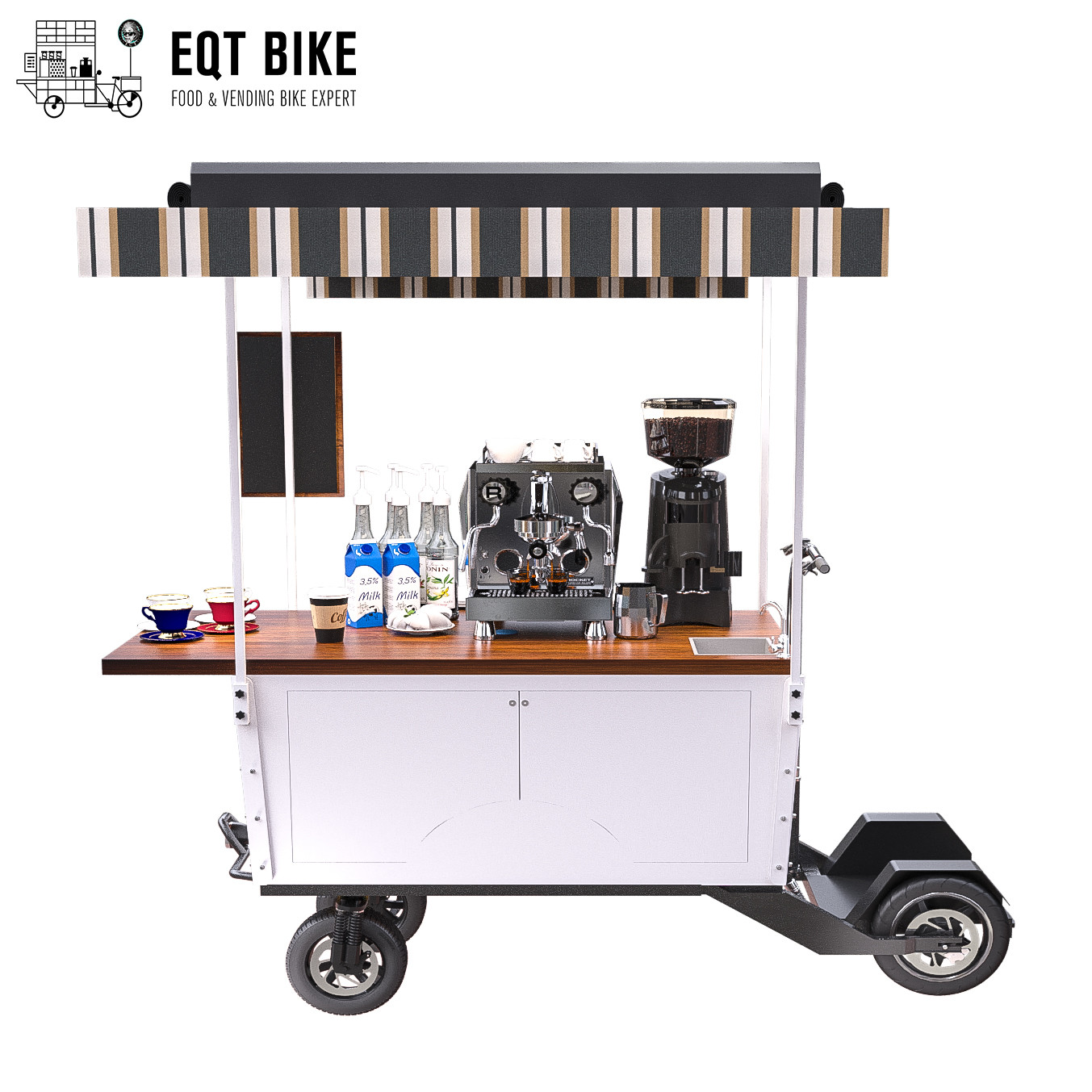أربع عجلات سكوتر الكهربائية عربة القهوة الدراجة IPX4 18KM / ساعة