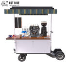 عربة قهوة في الشارع لبيع القهوة 350 وات عربة قهوة معدنية ثلاثية العجلات